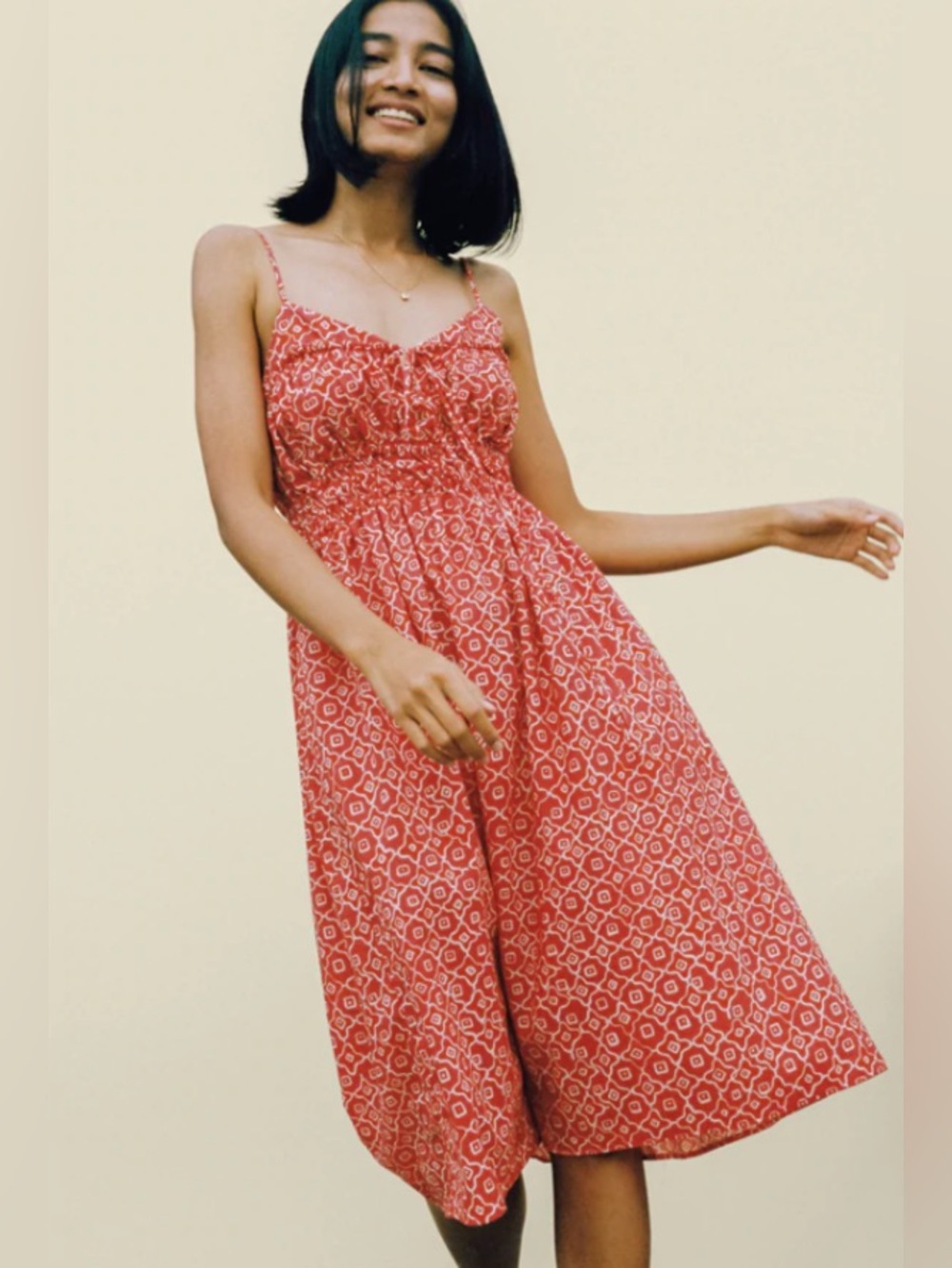 Ciao Lucia Red Printed Midi Dress